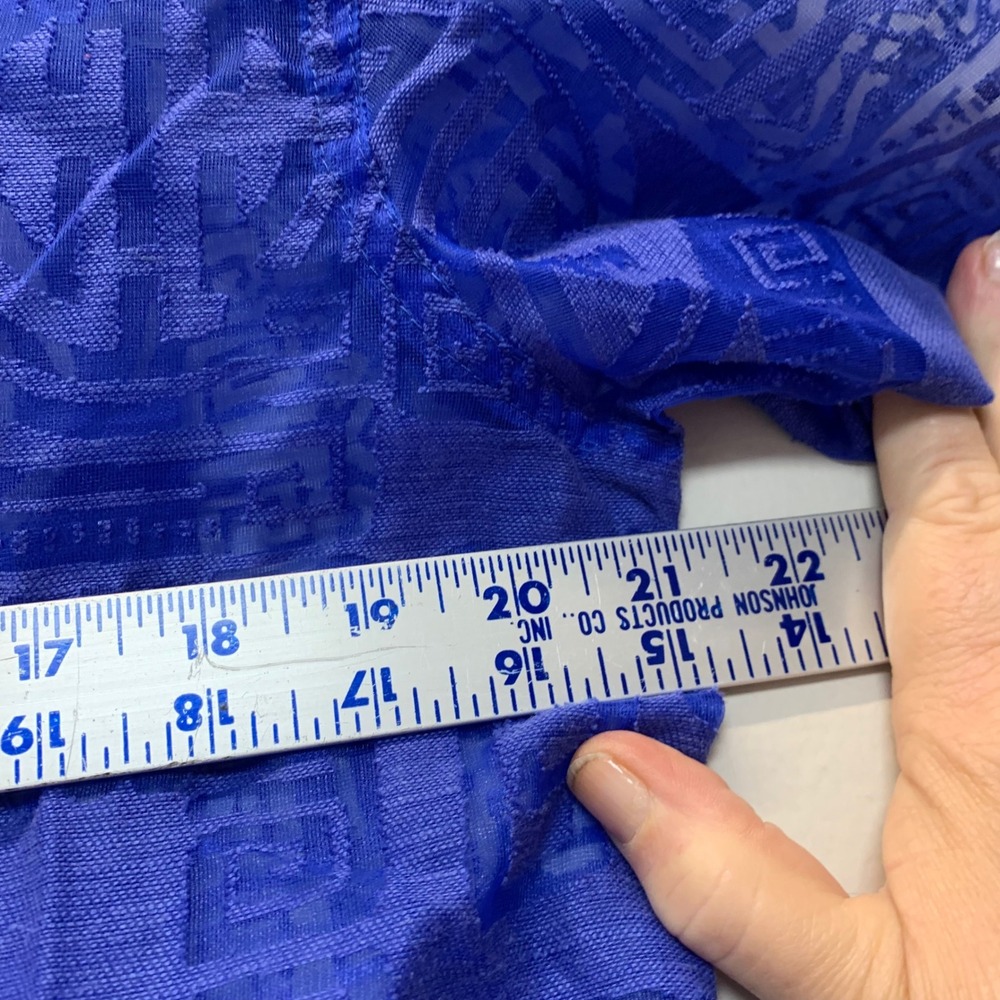 Chicos Design Button Down Shirt Womens 1 Blue Excellent Linen Burnout Sheer - Picture 5 of 7